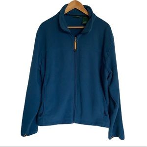 LL Bean Men Blue Zip Up Fleece Jacket - Size XL